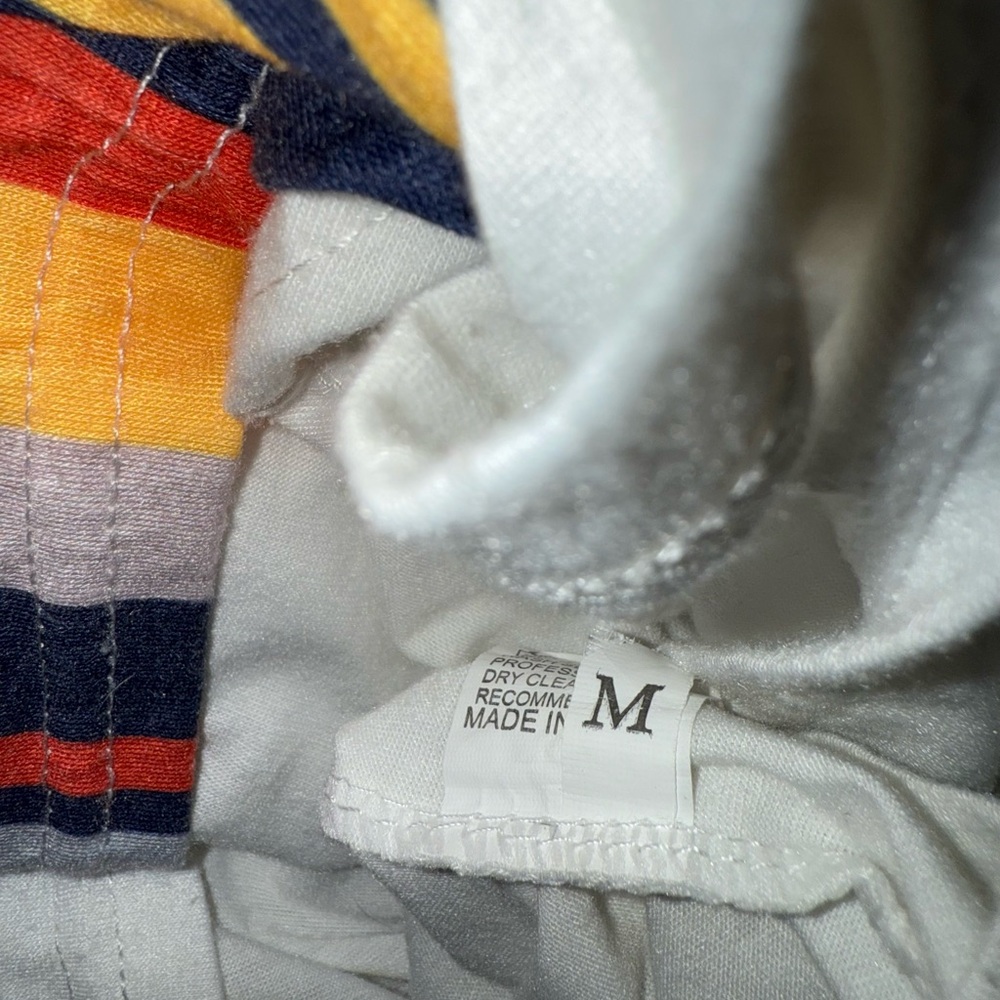 Vintage Style Button-Down Shirt - White with Multicolor Stripes - Picture 9 of 9